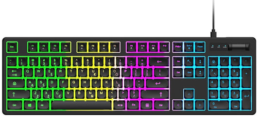Ενσύρματο Πληκτρολόγιο Gaming USB WZK WKG-200, RGB, 1.5μ, Μαύρο