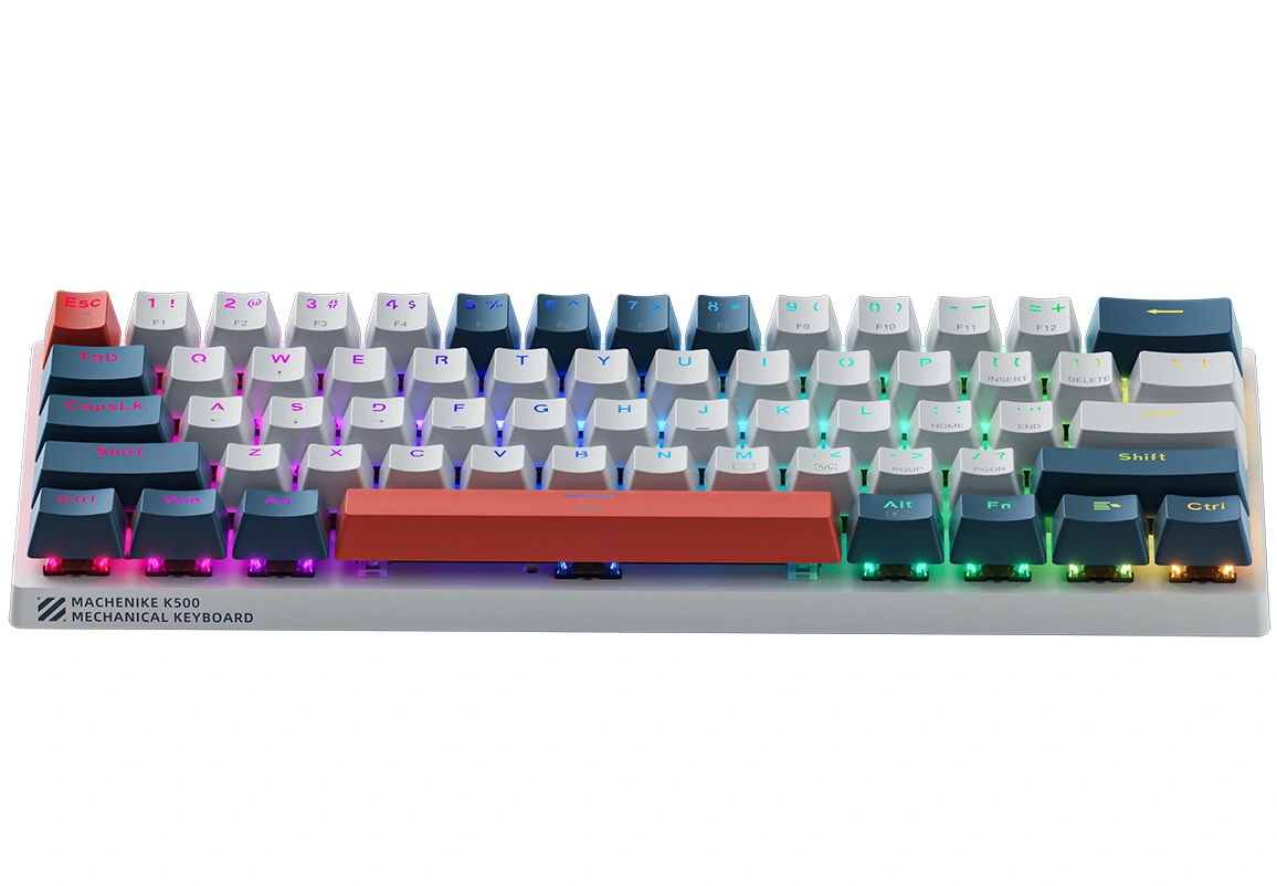 Ενσύρματο Πληκτρολόγιο Gaming USB Machenike K500-B61 Μηχανικό, RGB, Πίσω Φωτισμός Κόκκινο, Λευκό Μπλε
