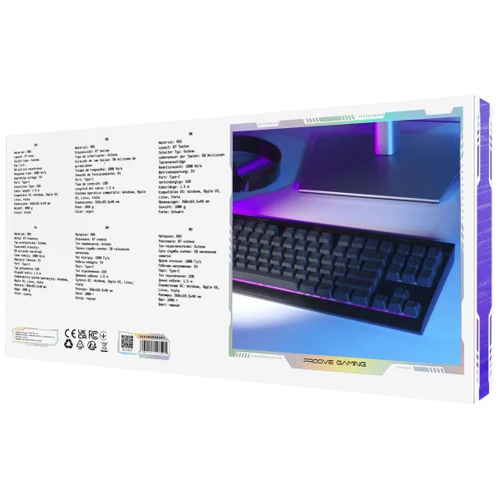 Πληκτρολόγιο Gaming Wired USB Proove Sideswap, RGB, 1.5m, Μαύρο CKSIEN00022401