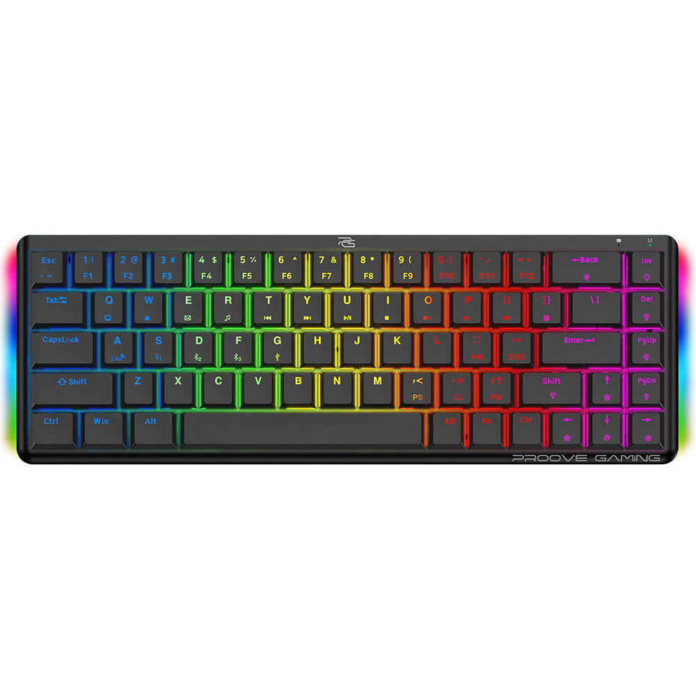 Ασύρματο Gaming Πληκτρολόγιο Proove AFK, RGB, BT / Wi-Fi / Ενσύρματο, 1.5m, Μαύρο WKAFKEN22001