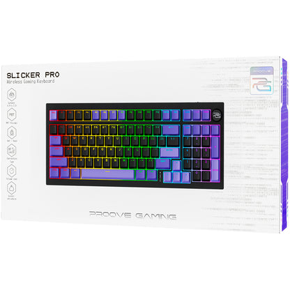 Ασύρματο Gaming Πληκτρολόγιο Proove Slicker Pro, RGB, BT / Wi-Fi / Ενσύρματο, 1.8m, Μαύρο WKSLPEN22416