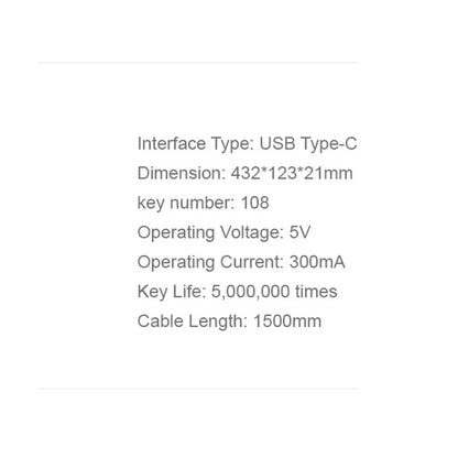 HAVIT KB252 Wired USB Keyboard, USB-C, 1.5m, Black