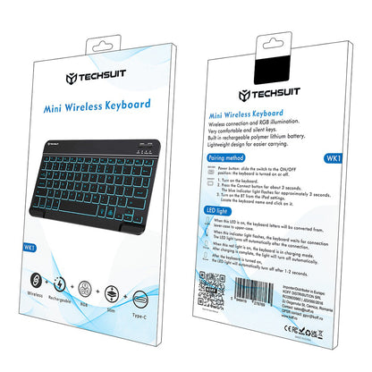 Ασύρματο Πληκτρολόγιο Techsuit WK1, RGB, Μαύρο