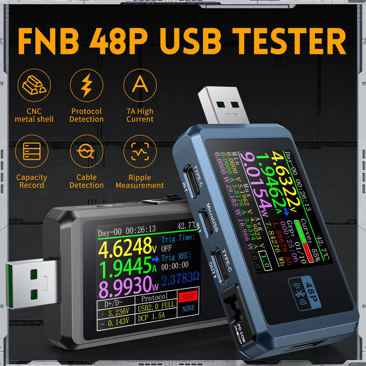 Tester Τάσης Fnirsi FNB48P, 156W, 24V