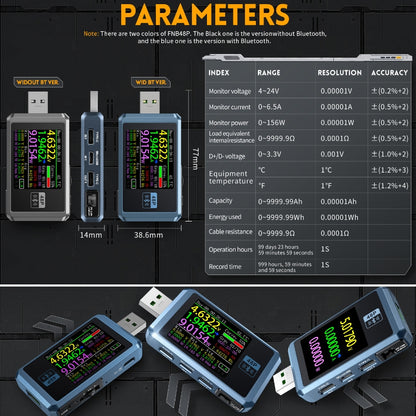 Tester Τάσης Fnirsi FNB48P, 156W, 24V