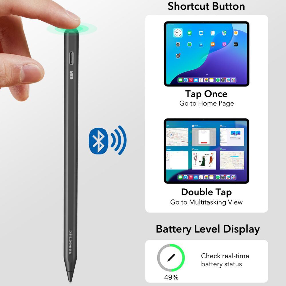 Touch Pen ESR Geo για Apple iPad, Ενεργή Έκδοση, Μαύρο
