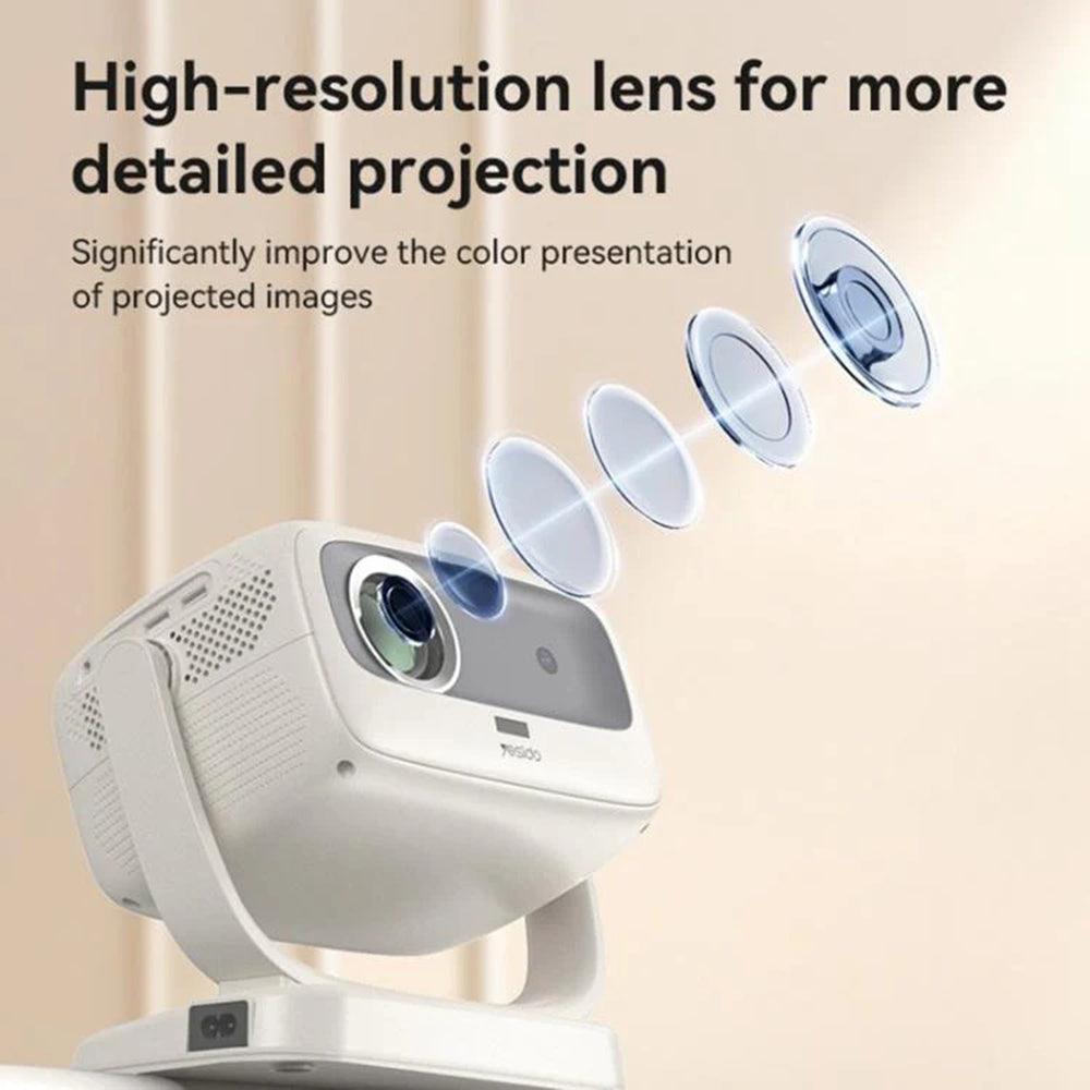 Βιντεοπροβολέας Yesido TV13, 720P, 190ANSI, Android 9.0, Λευκό