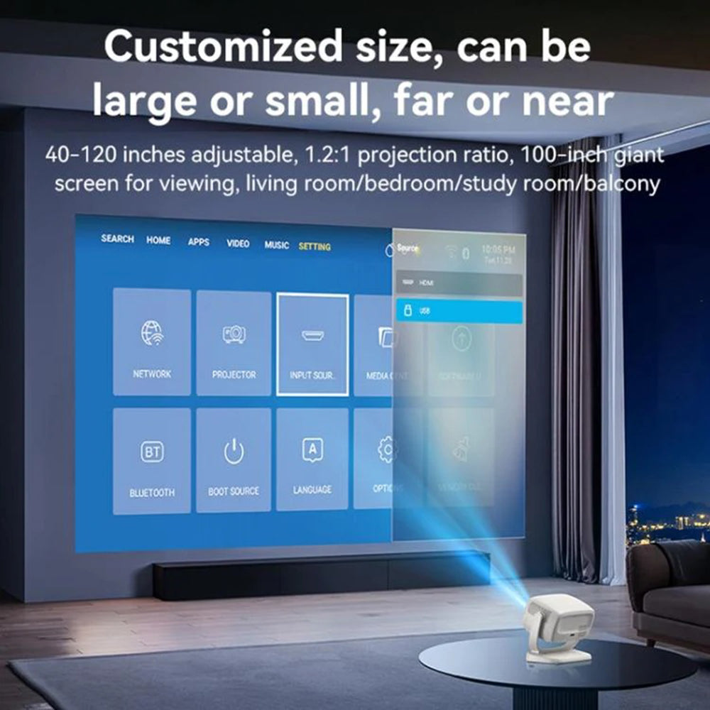 Βιντεοπροβολέας Yesido TV13, 720P, 190ANSI, Android 9.0, Λευκό